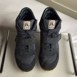 ASH Blue Suede Bowie Wedge Sneakers